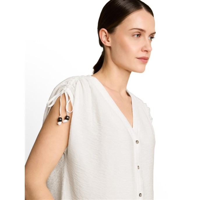 Tom Tailor dames blouse strik schouder Offwhite